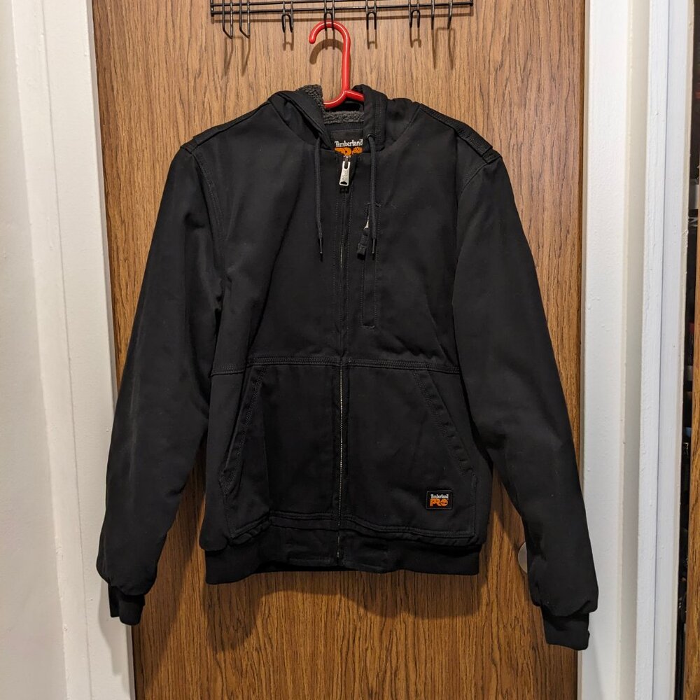 Timberland Pro Gritman Men's Fleece lined Canvas Hooded Work Jacket Jet Black